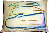 Almofada pintada a &oacute;leo (frente e verso) | 40x60x10cm | 1982